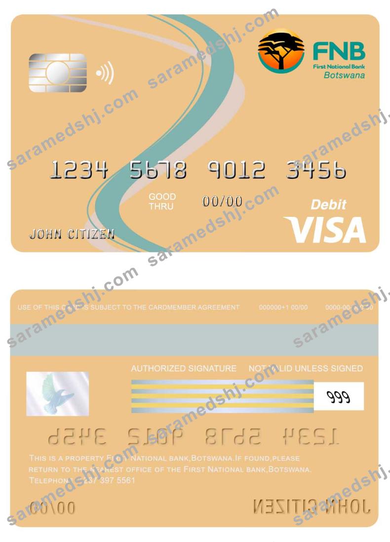 Botswana First National bank visa card